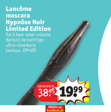 Hoogland rek formaat Lancome mascara folder aanbieding bij Kruidvat - details