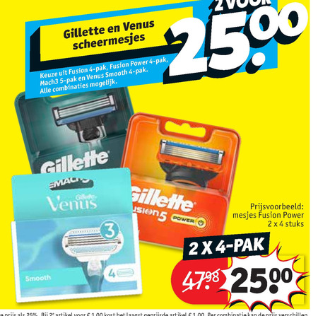 Gillette   scheermesjes folder aanbieding bij  Kruidvat - details