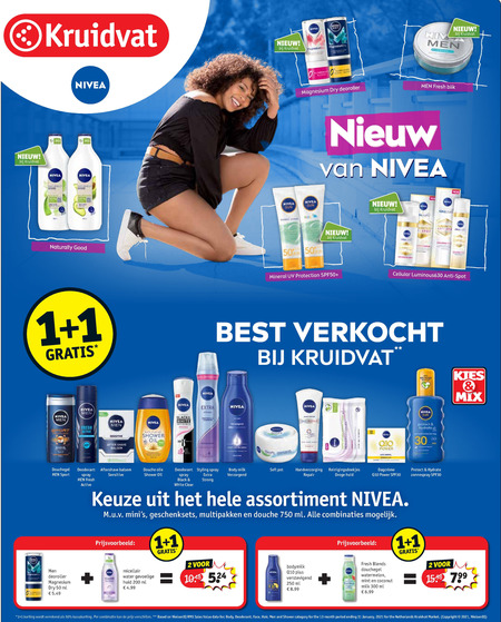 Nivea   shampoo, douchegel folder aanbieding bij  Kruidvat - details