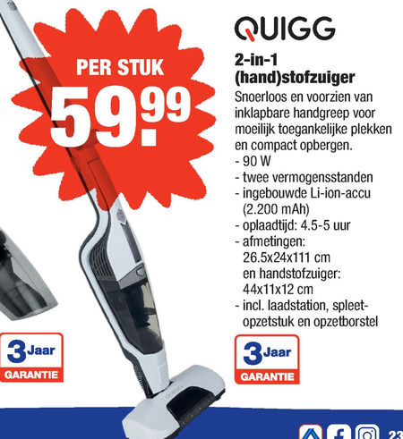 Quigg steelstofzuiger folder aanbieding bij Aldi -