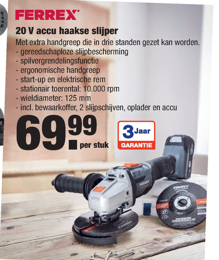 Ferrex   haakse slijper folder aanbieding bij  Aldi - details