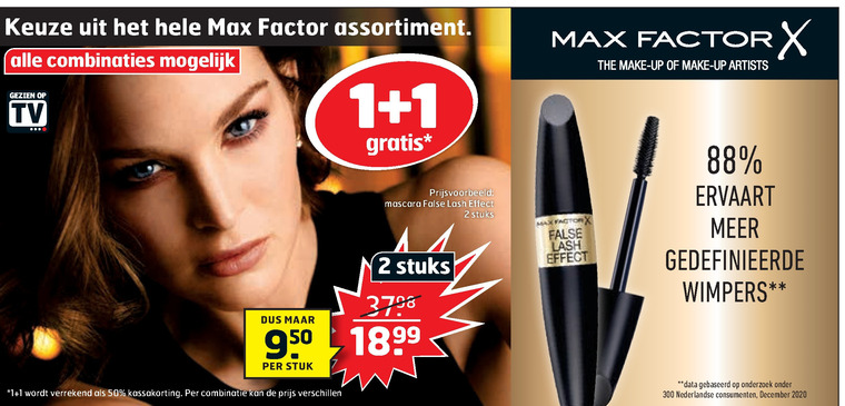 Max Factor   shampoo, mascara folder aanbieding bij  Trekpleister - details