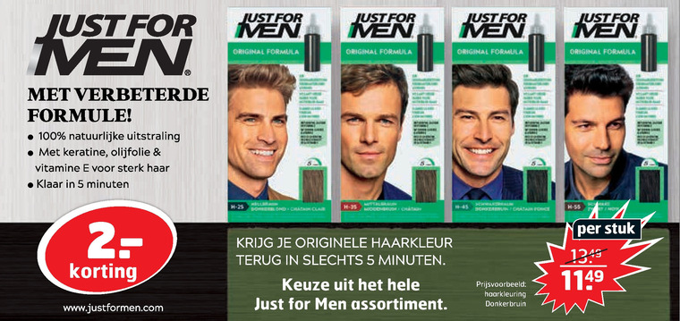 Just for Men   haarkleuring folder aanbieding bij  Trekpleister - details