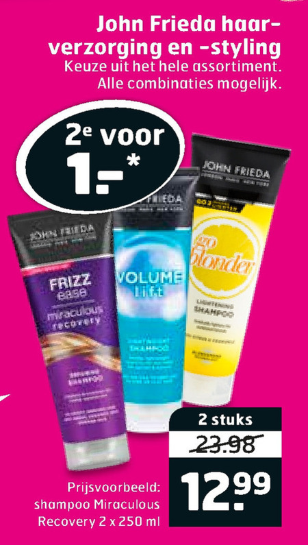 John Frieda   shampoo, haarverzorging folder aanbieding bij  Trekpleister - details