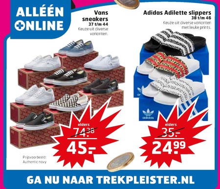 Adidas   damesbadslippers, dames sneakers folder aanbieding bij  Trekpleister - details