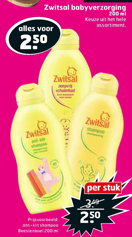 Zwitsal   babyverzorging, babyshampoo folder aanbieding bij  Trekpleister - details