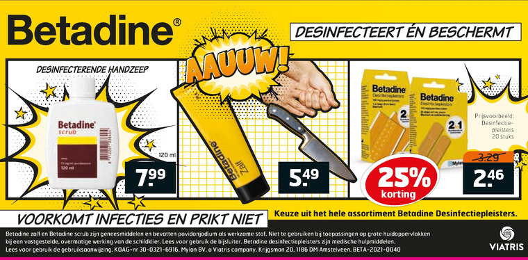 Betadine   pleister folder aanbieding bij  Trekpleister - details