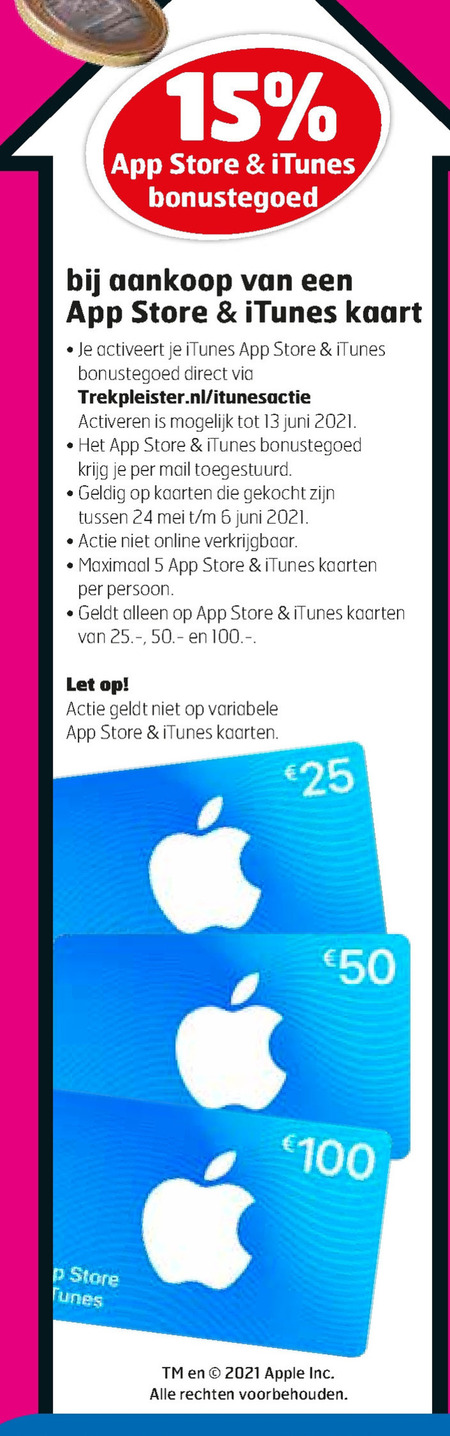 Apple   itunes kaart folder aanbieding bij  Trekpleister - details