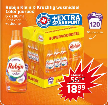 Robijn   wasmiddel folder aanbieding bij  Trekpleister - details