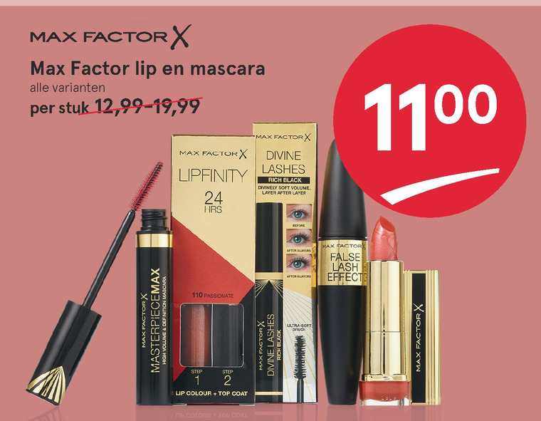 Max Factor   lipstick, mascara folder aanbieding bij  Etos - details