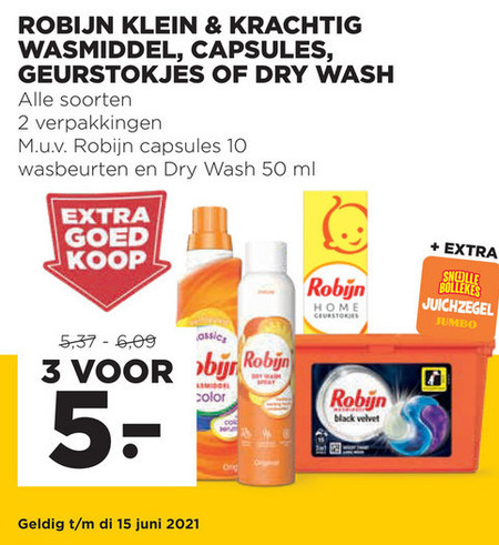 Robijn   wasmiddel folder aanbieding bij  Jumbo - details