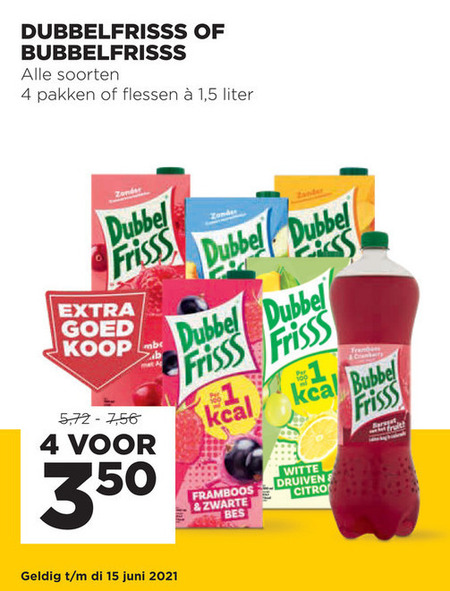 Bubbelfrisss   fruitdrank folder aanbieding bij  Jumbo - details