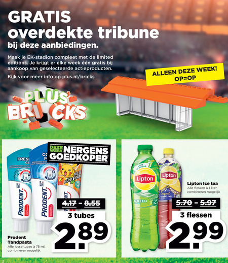 Lipton   ice tea, tandpasta folder aanbieding bij  Plus - details