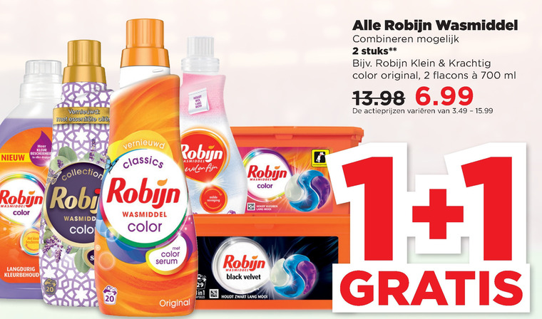 Robijn   wasmiddel folder aanbieding bij  Plus - details