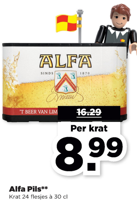 Alfa   krat bier folder aanbieding bij  Plus - details