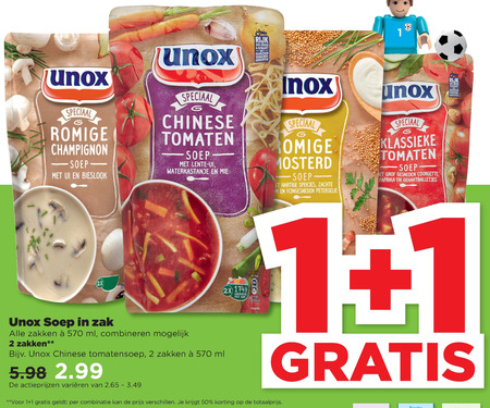 Unox   soep folder aanbieding bij  Plus - details