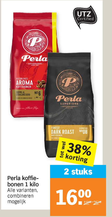 Perla   koffiebonen folder aanbieding bij  Albert Heijn - details