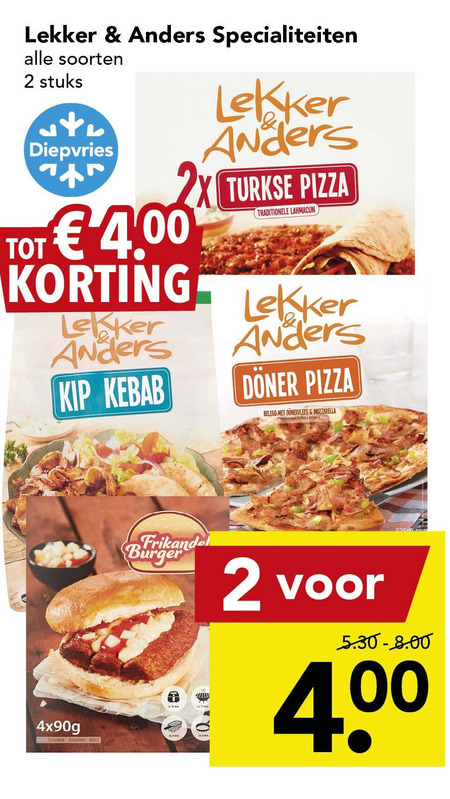 Lekker en Anders   diepvriespizza folder aanbieding bij  Deen - details