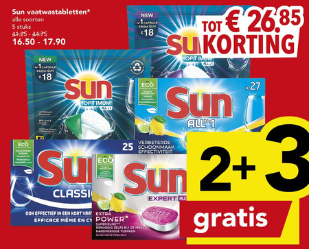 Sun   vaatwasmiddel folder aanbieding bij  Deen - details