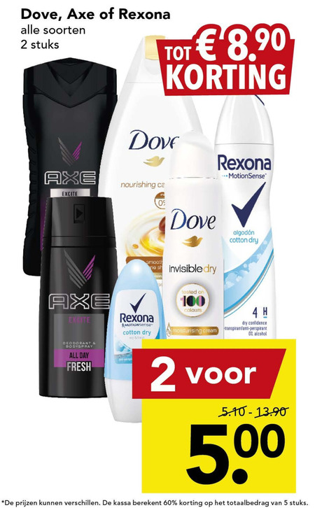 Axe   deodorant, douchegel folder aanbieding bij  Deen - details