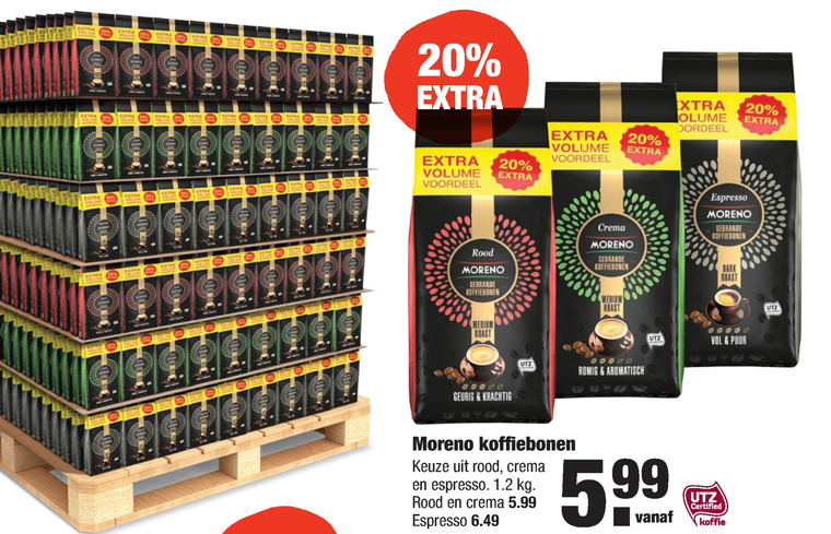 Moreno   koffiebonen folder aanbieding bij  Aldi - details