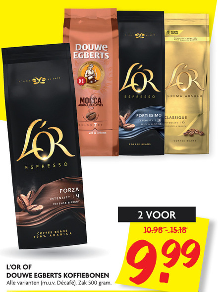 Douwe Egberts   koffiebonen folder aanbieding bij  Dekamarkt - details