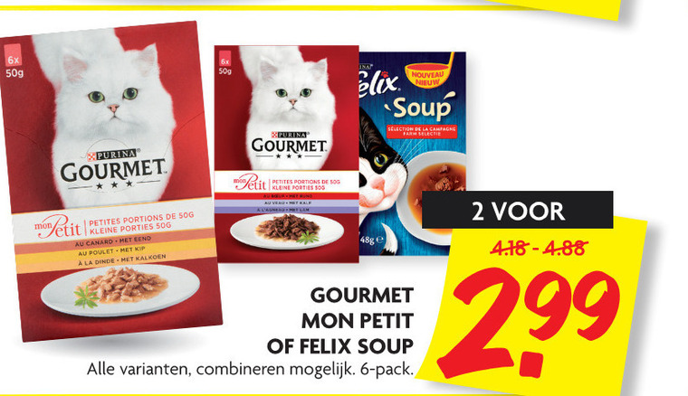 Gourmet   kattenvoer folder aanbieding bij  Dekamarkt - details