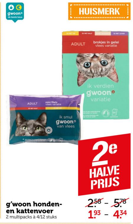 Gwoon   hondenvoer, kattenvoer folder aanbieding bij  Coop - details