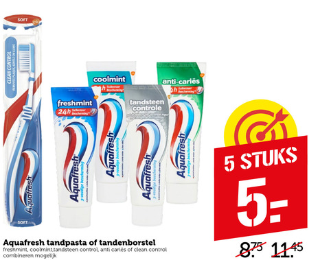 Aquafresh   tandpasta, tandenborstel folder aanbieding bij  Coop - details