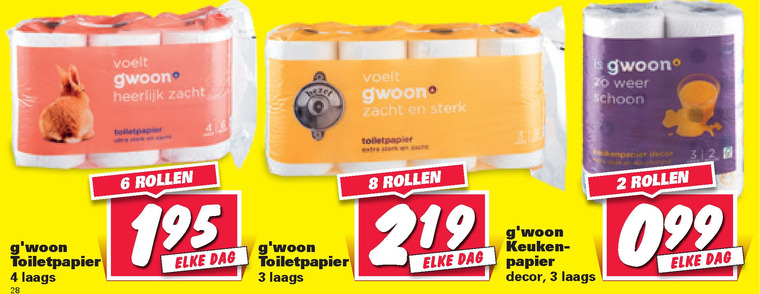 Gwoon   toiletpapier, keukenpapier folder aanbieding bij  Nettorama - details