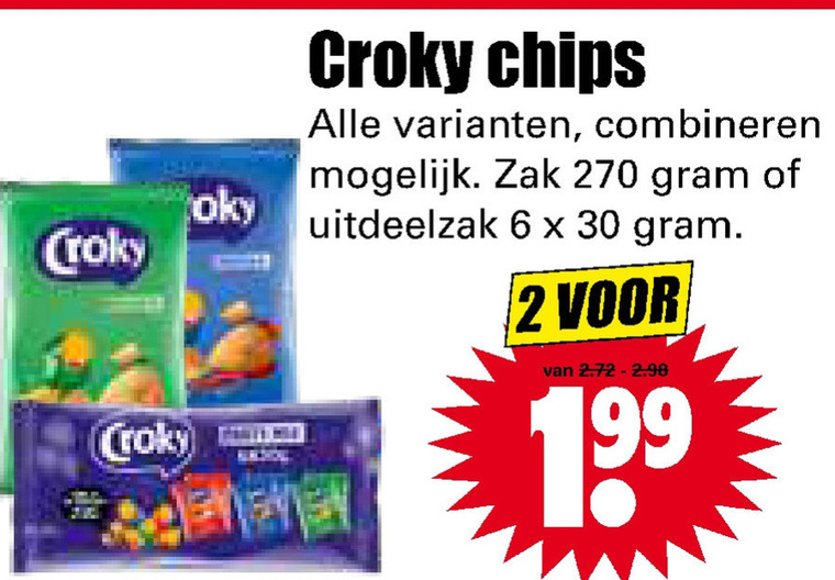 Croky   chips folder aanbieding bij  Dirk - details