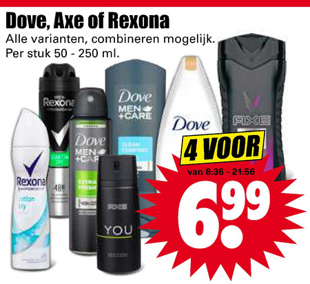 Dove   deodorant, douchegel folder aanbieding bij  Dirk - details