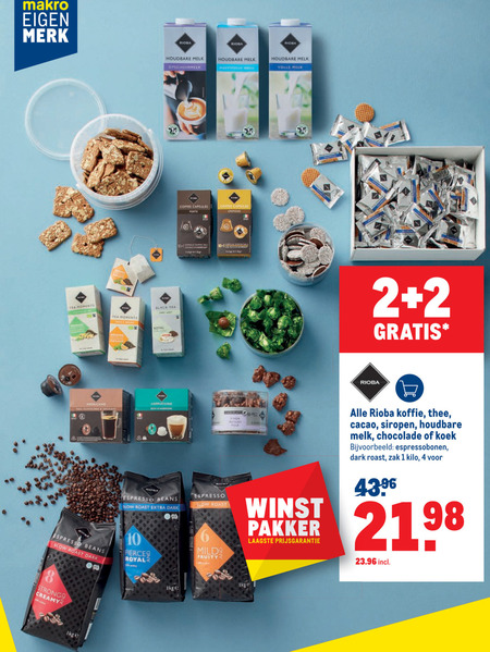 Rioba   koffie, koffiecups folder aanbieding bij  Makro - details