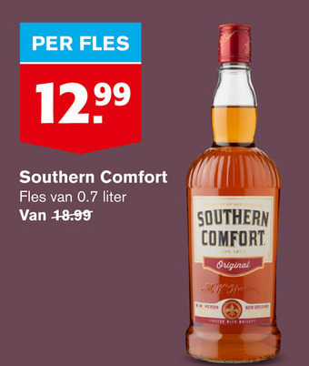 Southern Comfort   bourbon folder aanbieding bij  Hoogvliet - details