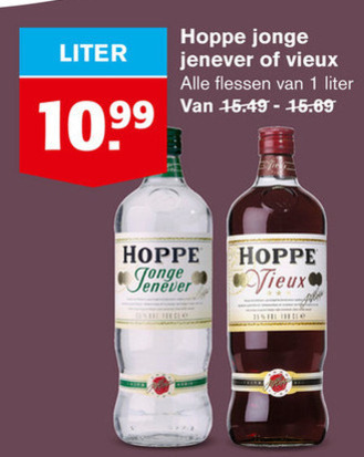 Hoppe   jenever, vieux folder aanbieding bij  Hoogvliet - details