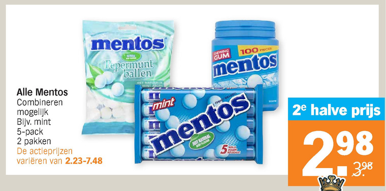 Mentos   kauwgom folder aanbieding bij  Albert Heijn - details