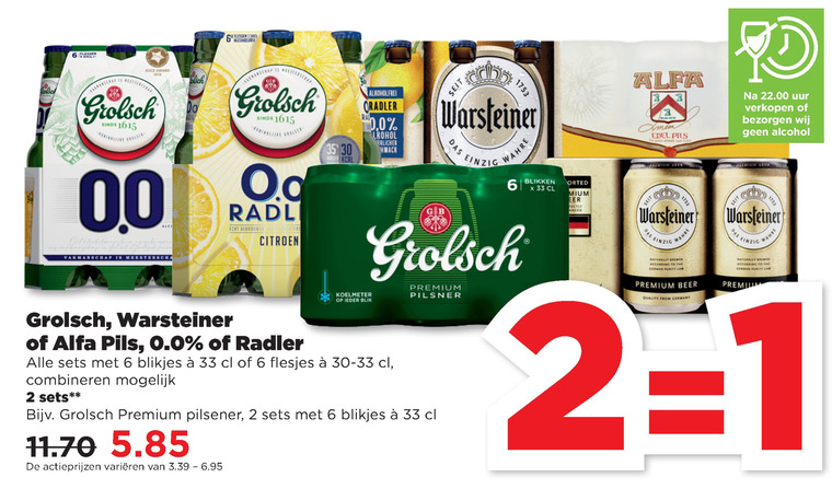 Grolsch   radler bier, blikje bier folder aanbieding bij  Plus - details