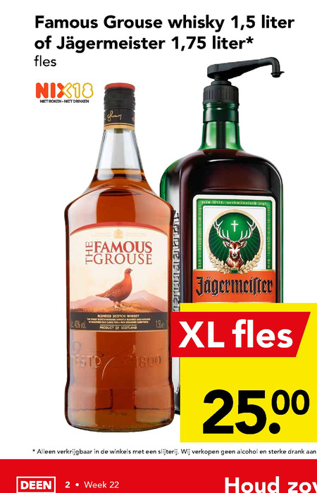 Jagermeister   whisky, kruidenbitter folder aanbieding bij  Deen - details