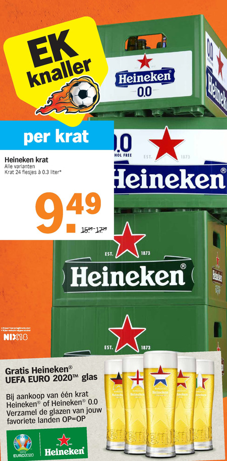 Heineken   krat bier folder aanbieding bij  Albert Heijn - details