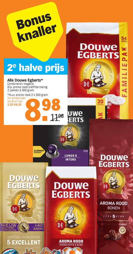 Douwe Egberts   koffiebonen, koffie folder aanbieding bij  Albert Heijn - details