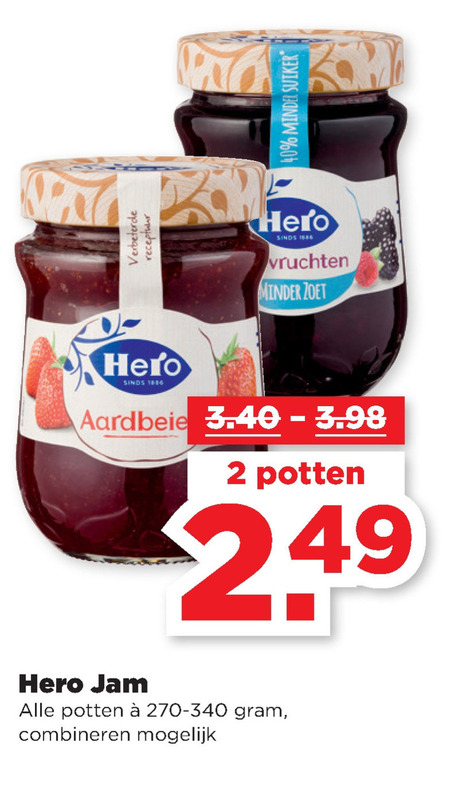 Hero   jam folder aanbieding bij  Plus - details