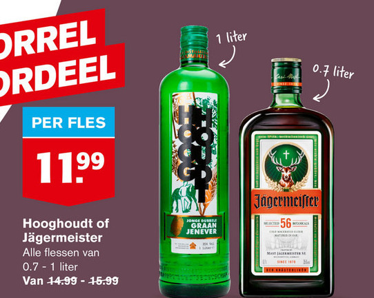 Hooghoudt   kruidenbitter, jenever folder aanbieding bij  Hoogvliet - details