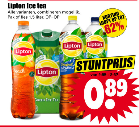 Lipton   ice tea folder aanbieding bij  Dirk - details