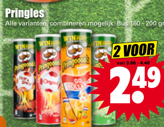 Pringles   chips folder aanbieding bij  Dirk - details