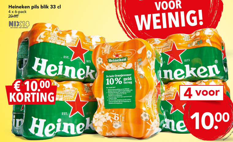 Heineken   blikje bier folder aanbieding bij  Deen - details