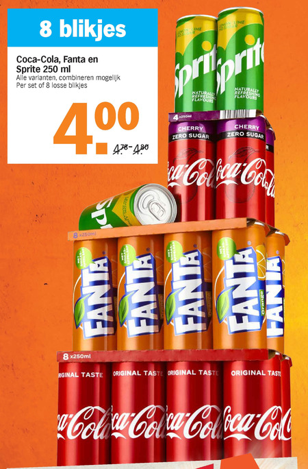 Fanta   frisdrank, cola folder aanbieding bij  Albert Heijn - details