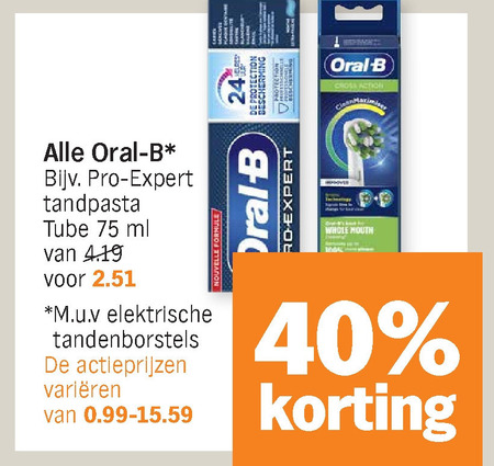 Braun Oral-B   tandenborstel, opzetborstel folder aanbieding bij  Albert Heijn - details