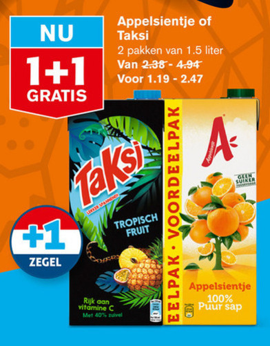 Taksi   fruitdrank folder aanbieding bij  Hoogvliet - details