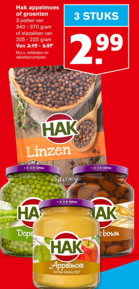 Hak   groenteconserven, appelmoes folder aanbieding bij  Hoogvliet - details