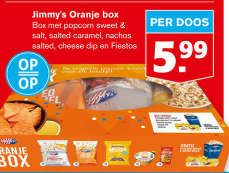 jimmys   popcorn folder aanbieding bij  Hoogvliet - details